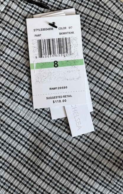 $110 Amanda & Chelsea Women's Chloe Modern Slim Leg Pants-Plaid- Size 8