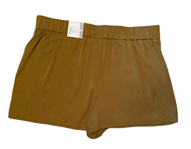Nine West Women’s Midrise Patch Pocket Pull On Shorts -Destiny Green- Medium NWT
