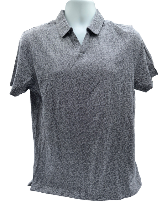 $115 Robert Barakett Men’s Open Collar Polo Shirt- Grey - Medium -  New with tag