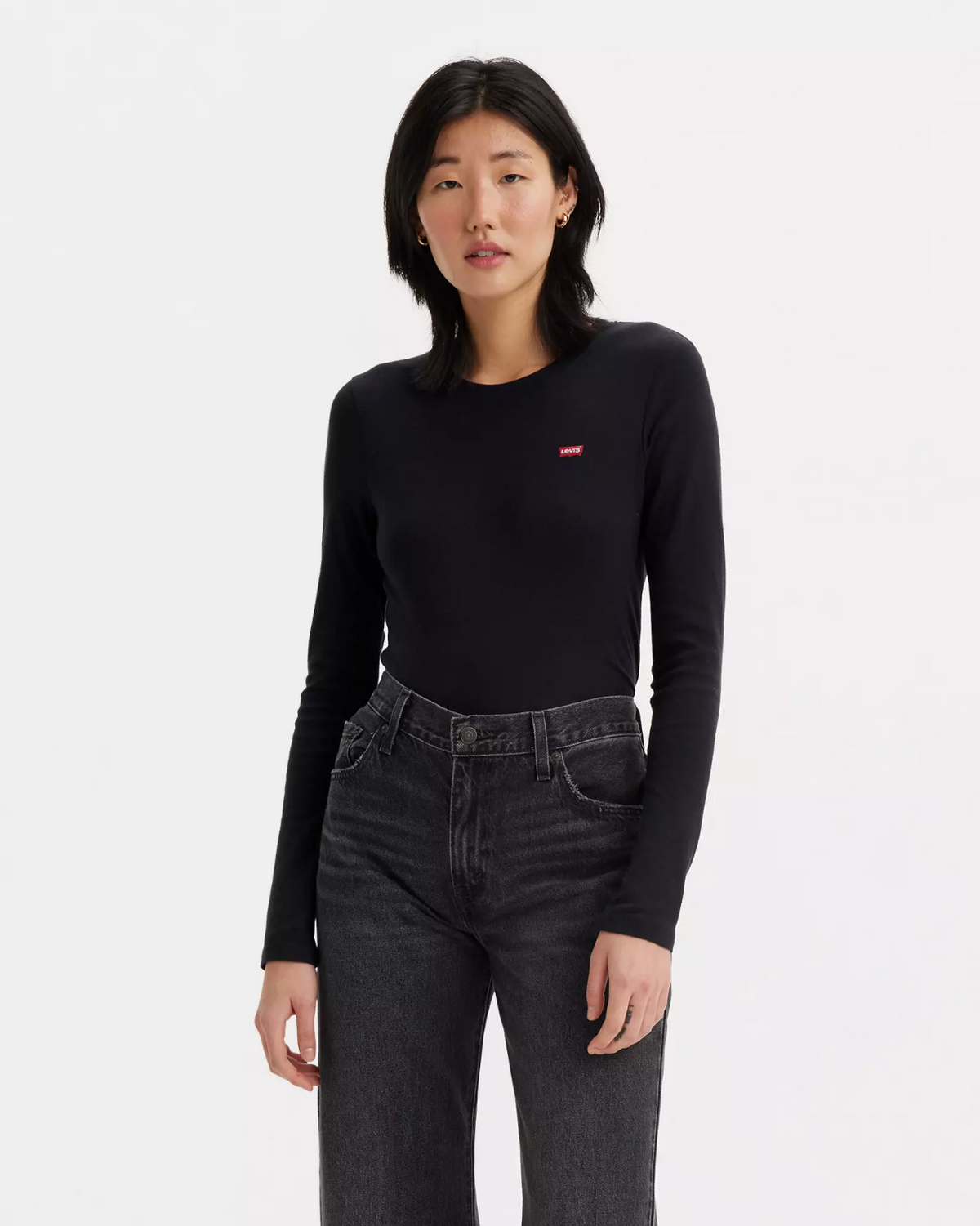 $40 Levi's Women's Long Sleeve Shirt - Black - Medium - New With Tags