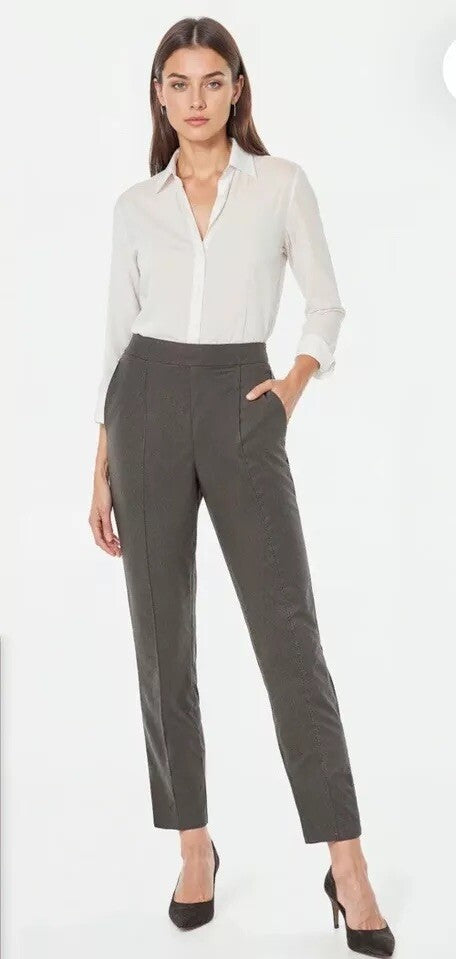 Three Dots Women’s Anne Tapered Pants- Ebony-Medium