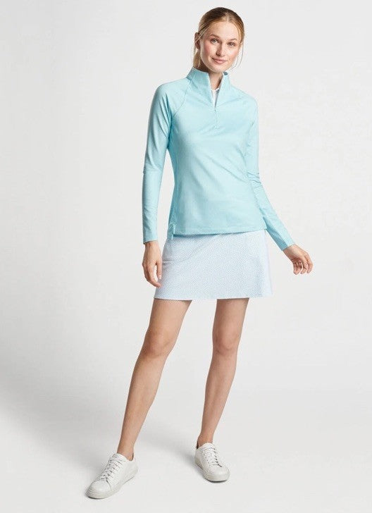 $130 Peter Millar Women’s Printed Raglan Sleeve Perth Layer Pullover-Blue-Small