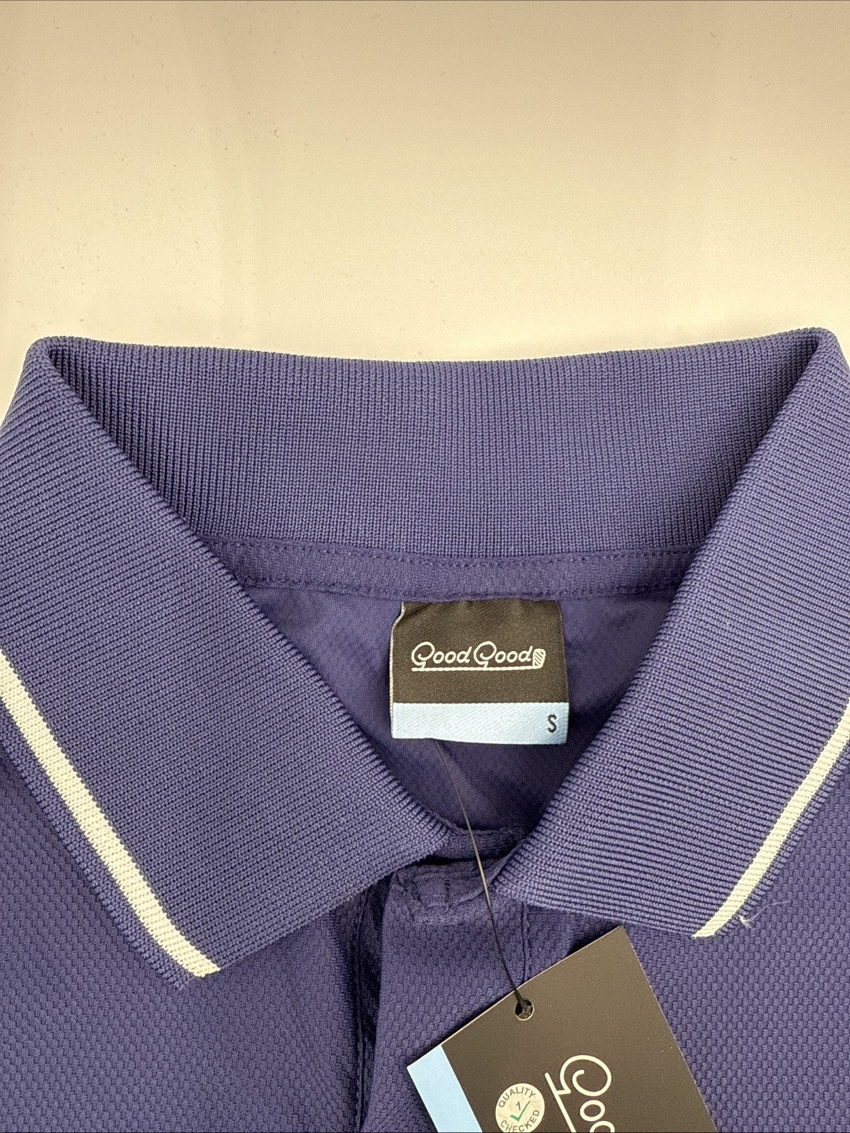 Good Good Men’s Golf Midnight Textured Polo NFLP Logo Performance-Blue-Small-New
