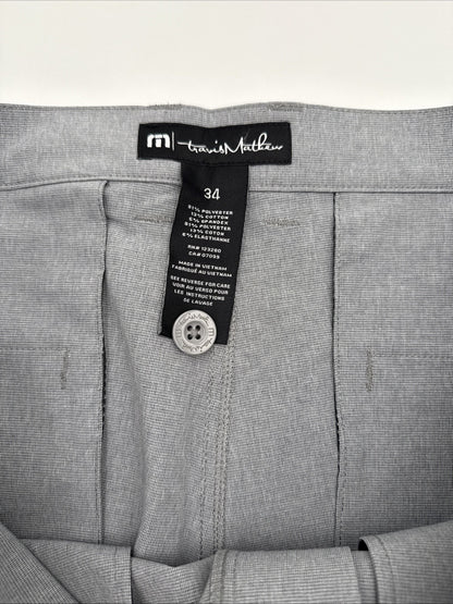 $85 Travis Mathew Men's Beck Shorts Stretch Waistband - Light Grey-Size: 34- New
