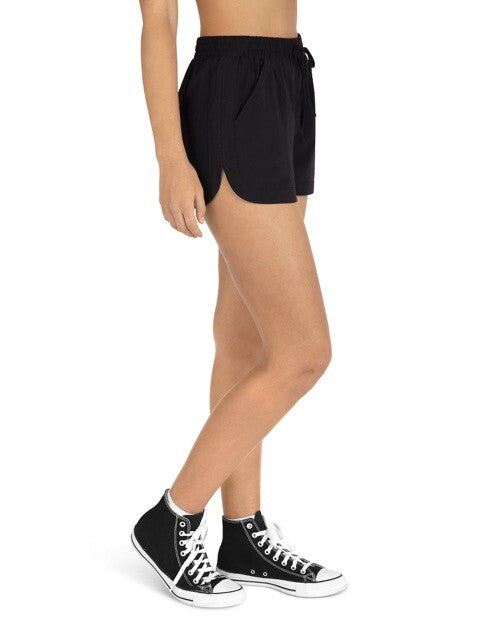 Hurley Women’s Juniors Ring Leader Woven Pull-On Shorts - Black- Small