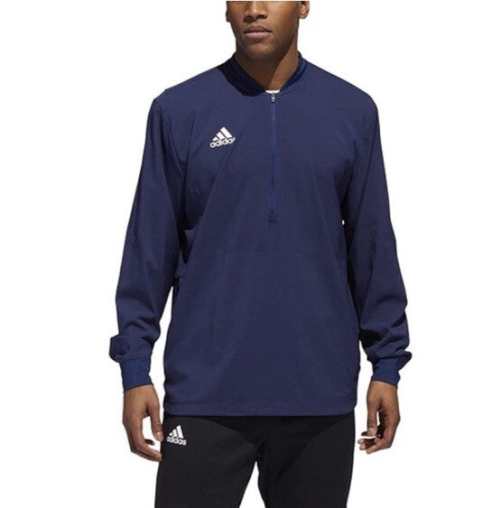 $70 Adidas Men's Lightweight Long Sleeve 1/4 Zip Pullover - Navy Blue-Medium-New