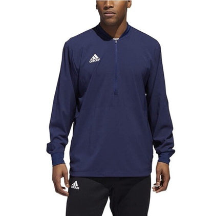$70 Adidas Men's Lightweight Long Sleeve 1/4 Zip Pullover - Navy Blue-Medium-New
