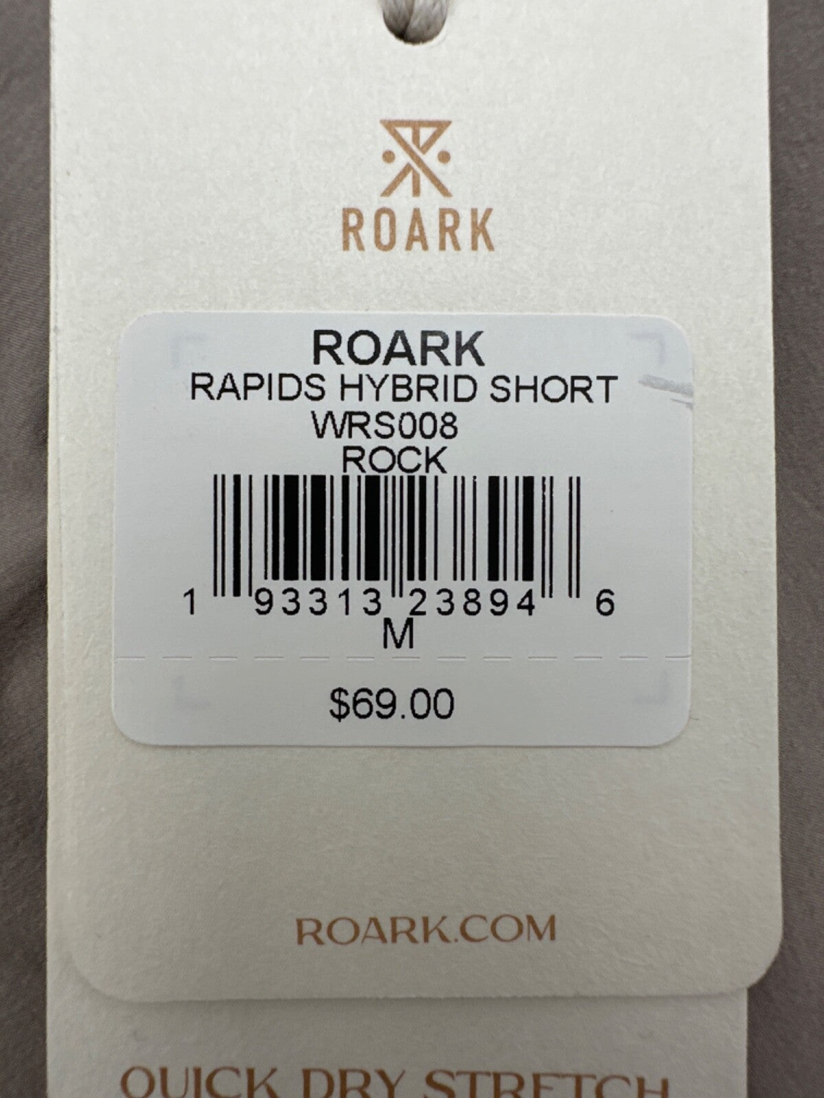 $69 Roark Women's Rapids Hybrid Shorts 3.5” - Rock - Medium - New With Tags