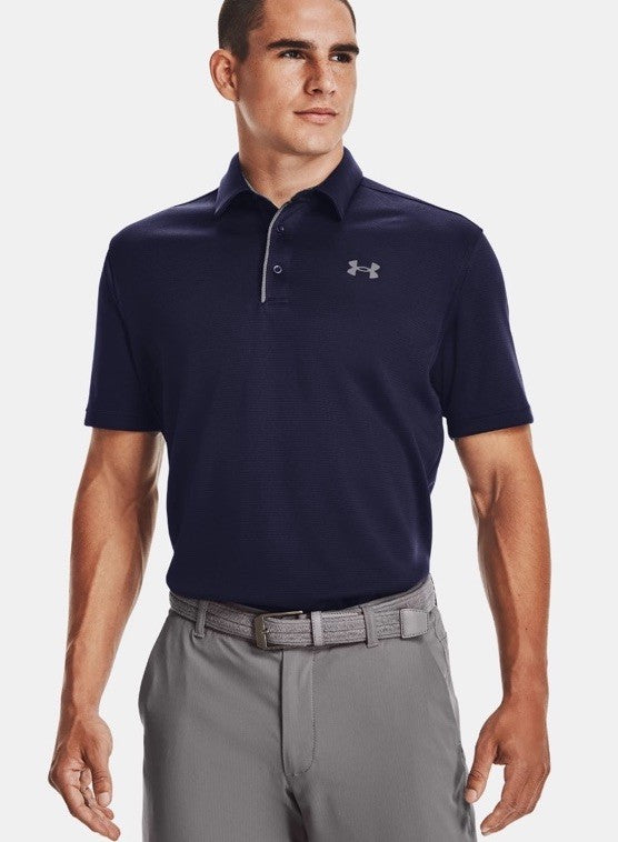 $45 Under Armour Men's Tech Golf Polo - Navy/Graphite - Medium- New Tags