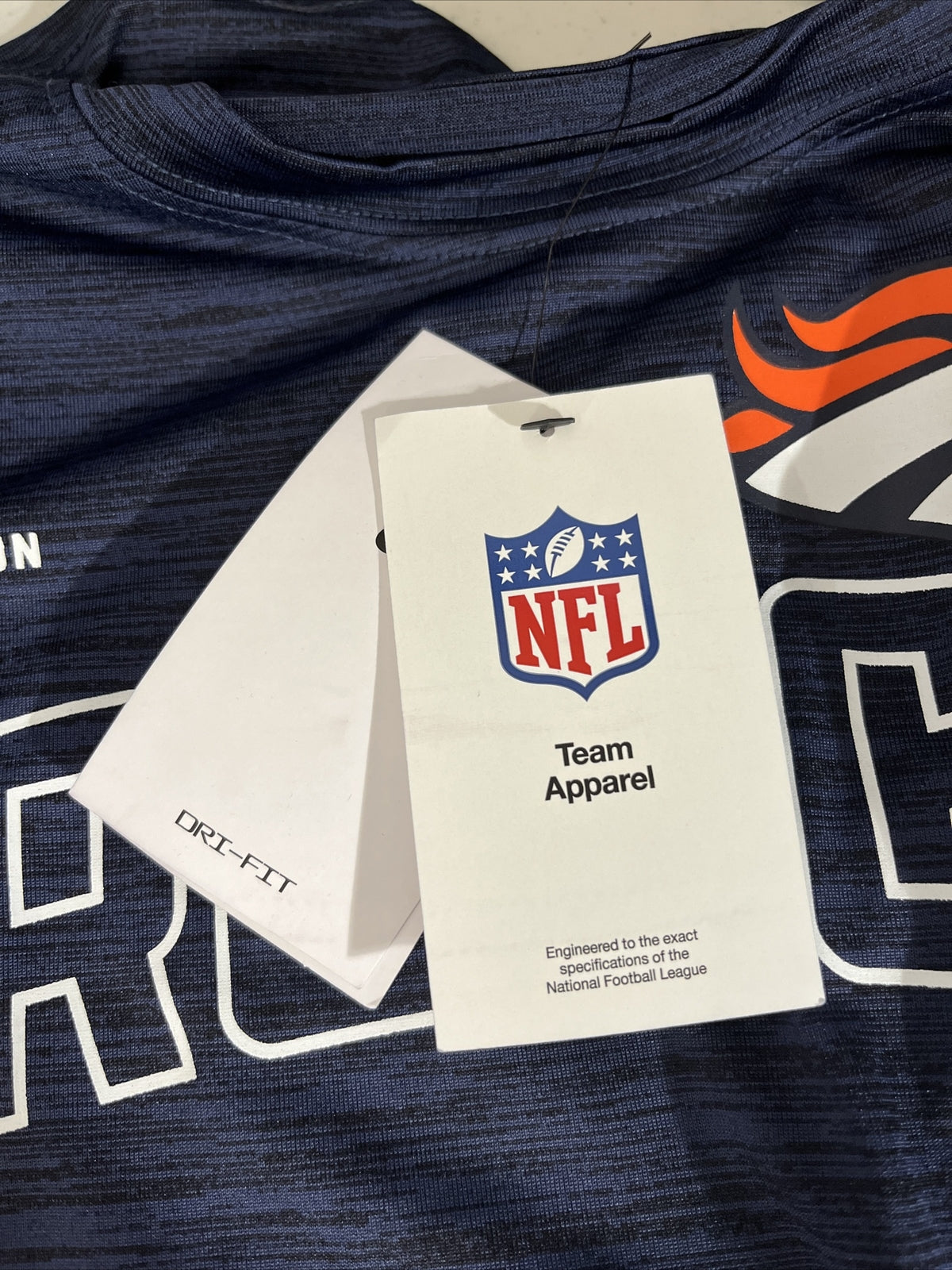 Nike Men’s Denver Broncos Micro T Shirt NFL - Blue/Orange-Medium-New Tag $40