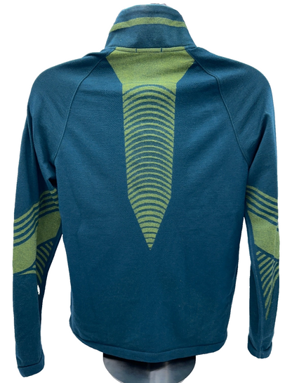 $220 Smartwool Men’s Intraknit Active Jacket - Twilight Blue/Limeade - Medium