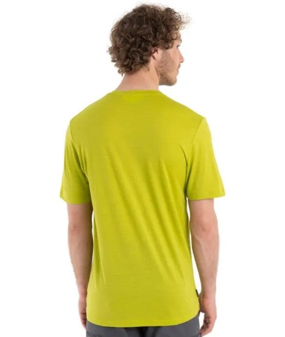 Icebreaker Men’s Tech Lite Short Sleeve Skiing Yeti T-Shirt - Bio Lime- Small