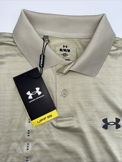 $55 Under Armour UA Men’s Performance Golf Polo Shirt - Beige- Medium - NWT