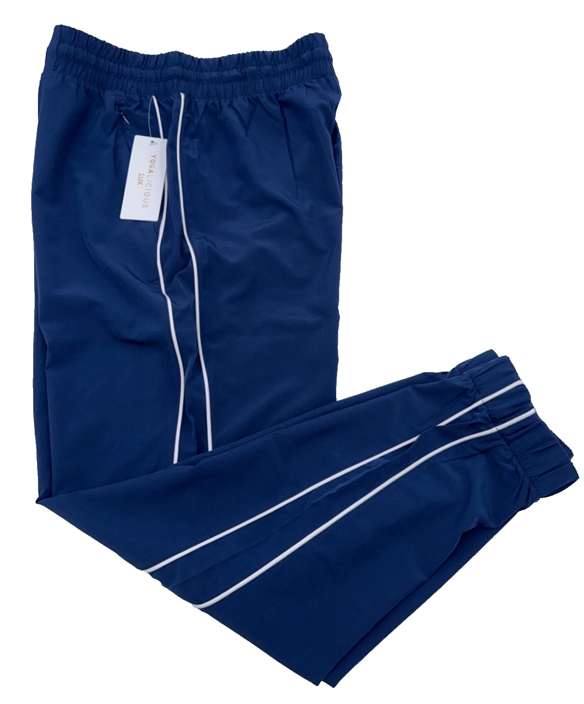 $78 Yogalicious Women's Lux Jogger Pants - Naval Academy/White - Medium - New