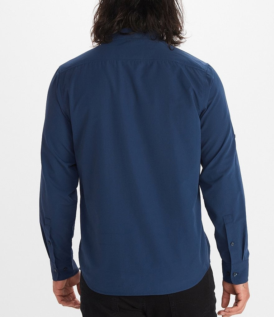$70 Marmot Aerobora LS Shirt Men's - Arctic Navy - Medium - New With Tag