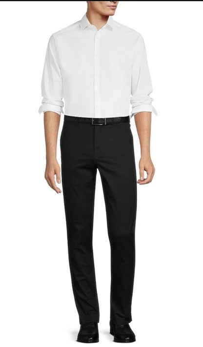 Murano Men’s Evan Extra Slim Fit Flat Front Dress Pants-Black- 29W 29L