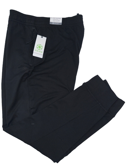 $62 Gaiam Men’s Inner Strength Slim Fit Jogger Pant- Black -Medium-New With Tag