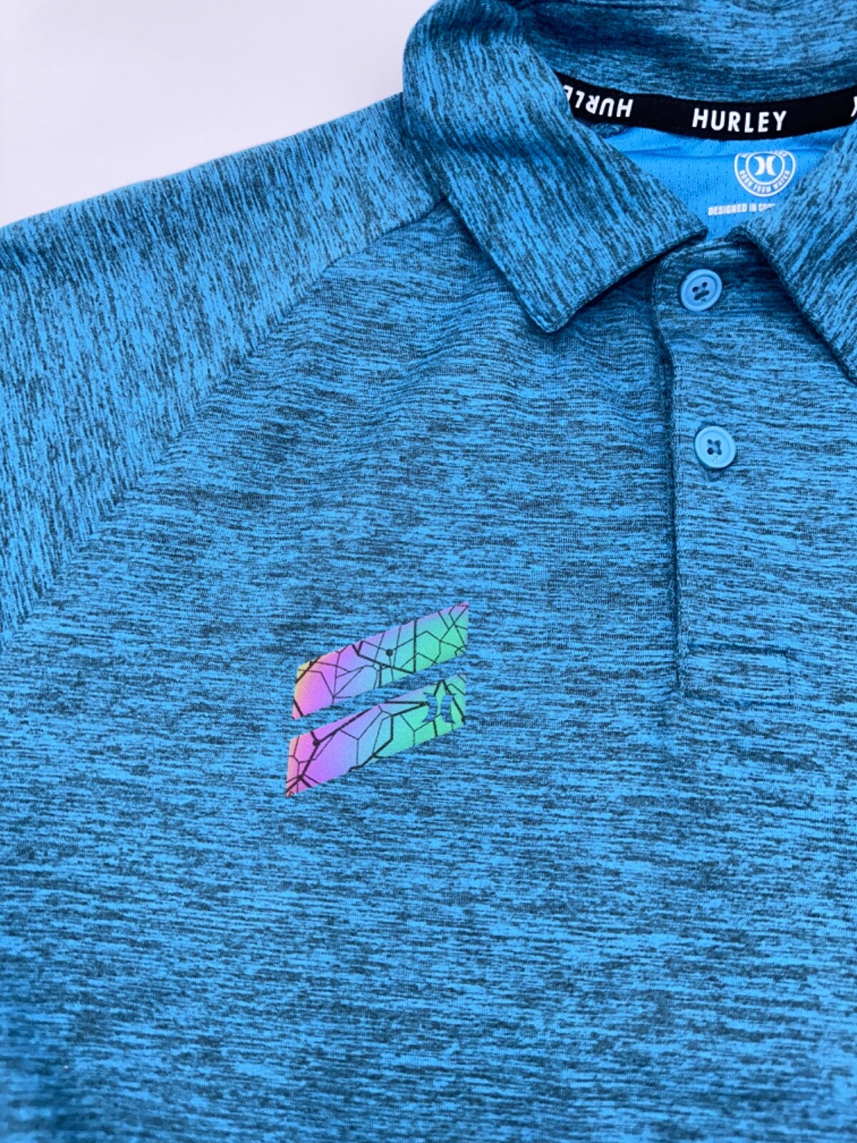 $40 Hurley Men’s Spacedye Performance Polo- Blue- Small - New Missing Tag