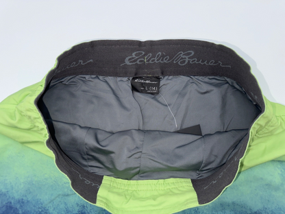 $45 Eddie Bauer Boys Sea Spray Magic Print Swim Shorts - Green Tea - Large -New