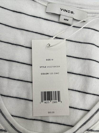 $80 *New* Vince Easy Scoop Neck Striped Tank Top- Off White- Medium-New Tag