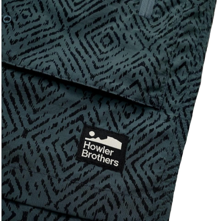 $79 Howler Brothers Men’s Pedernales Packable Short 7” - Soundwaves Petrol - 32W