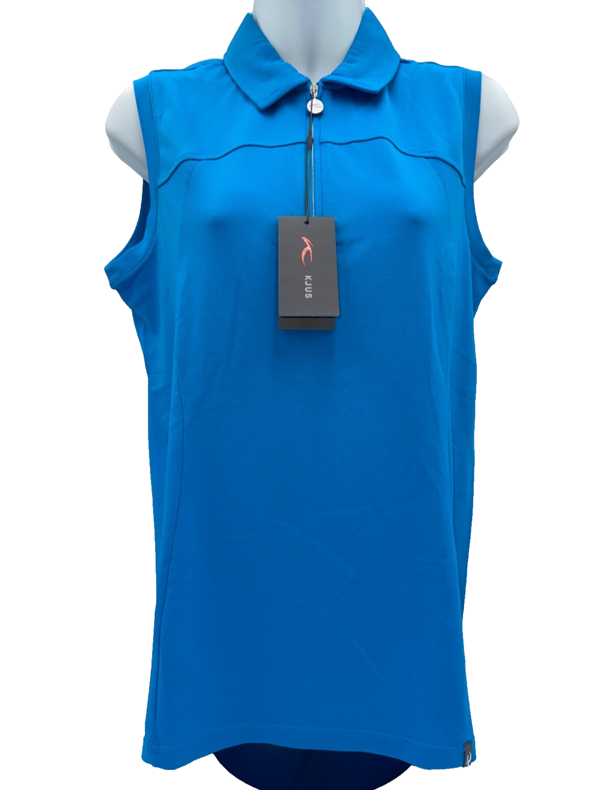 $99 Kjus Women's Callie Sleeveless Zip Polo - Blue - Size Small - New With Tag