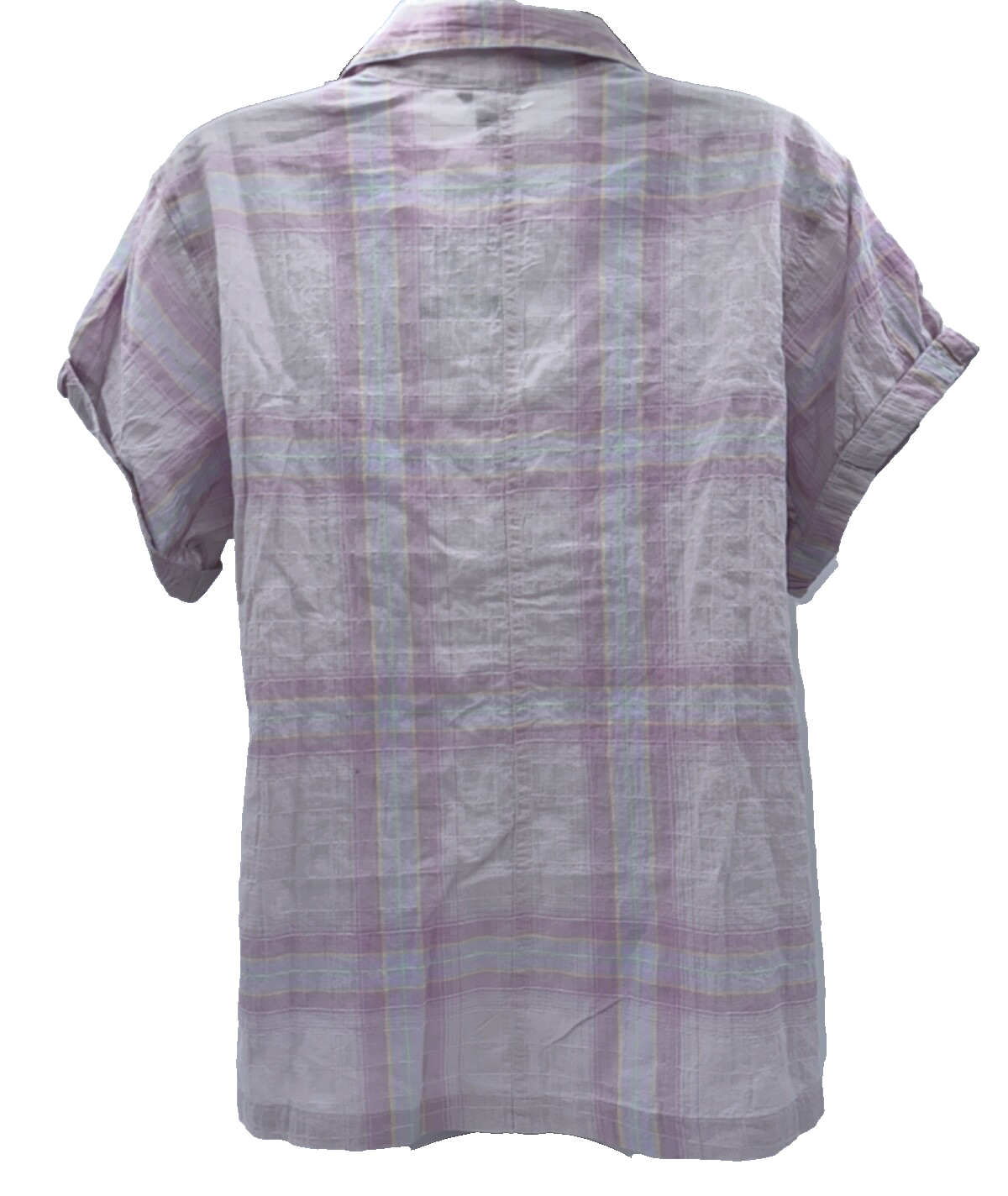 $60 Eddie Bauer Women’s Plaid Packable Camp Shirt - Hyacinth - Small - New