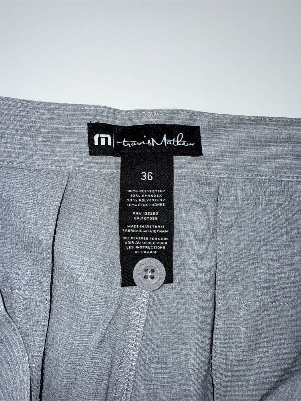 $94 Travis Mathew Men’s Sand Harbor Golf Shorts- Heather Sleet Grey- 36W-New Tag
