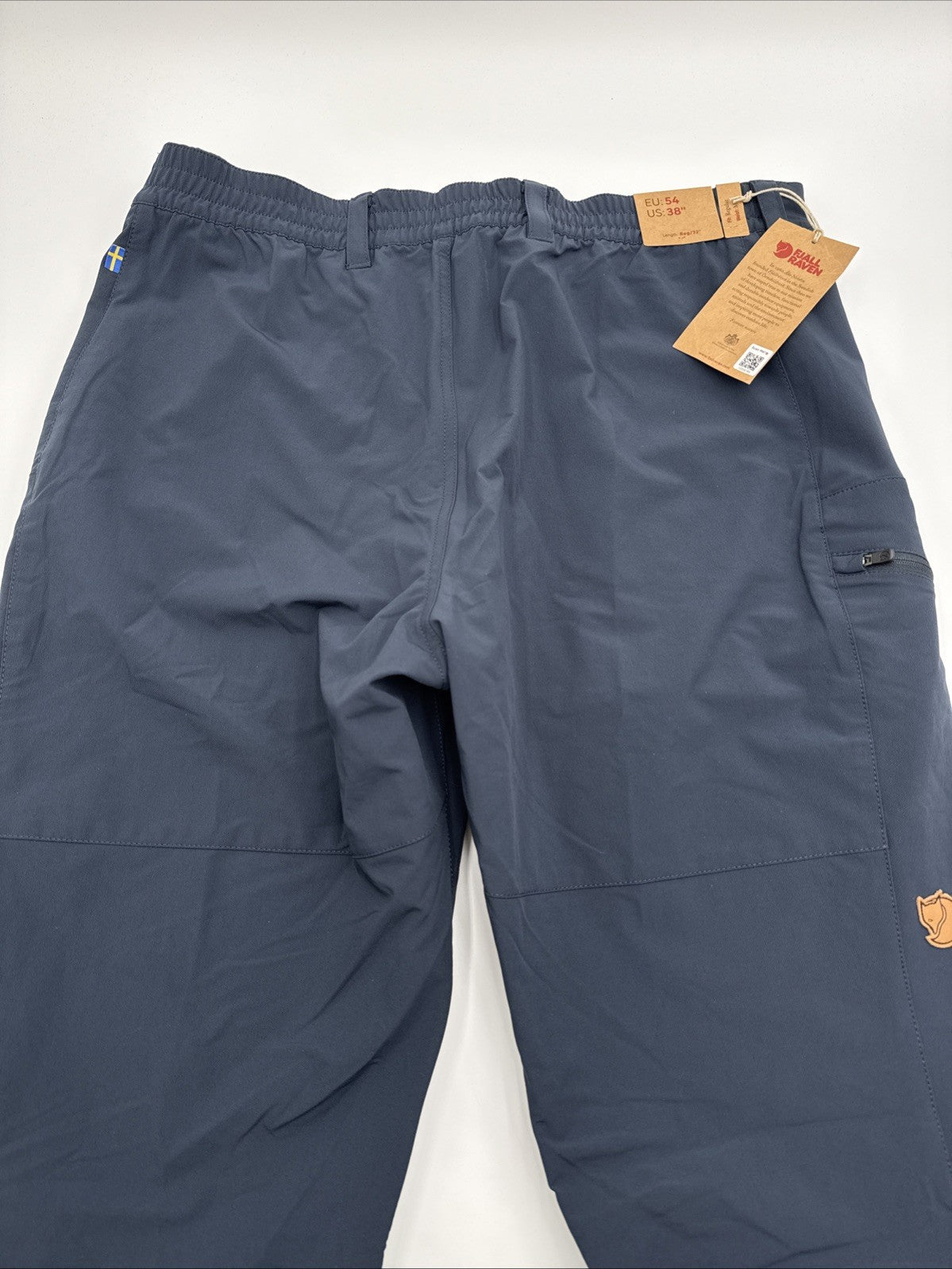 $175 Fjall Raven Men’s Abisko Trail Stretch Trousers - Dark Navy -38W x 32L-New