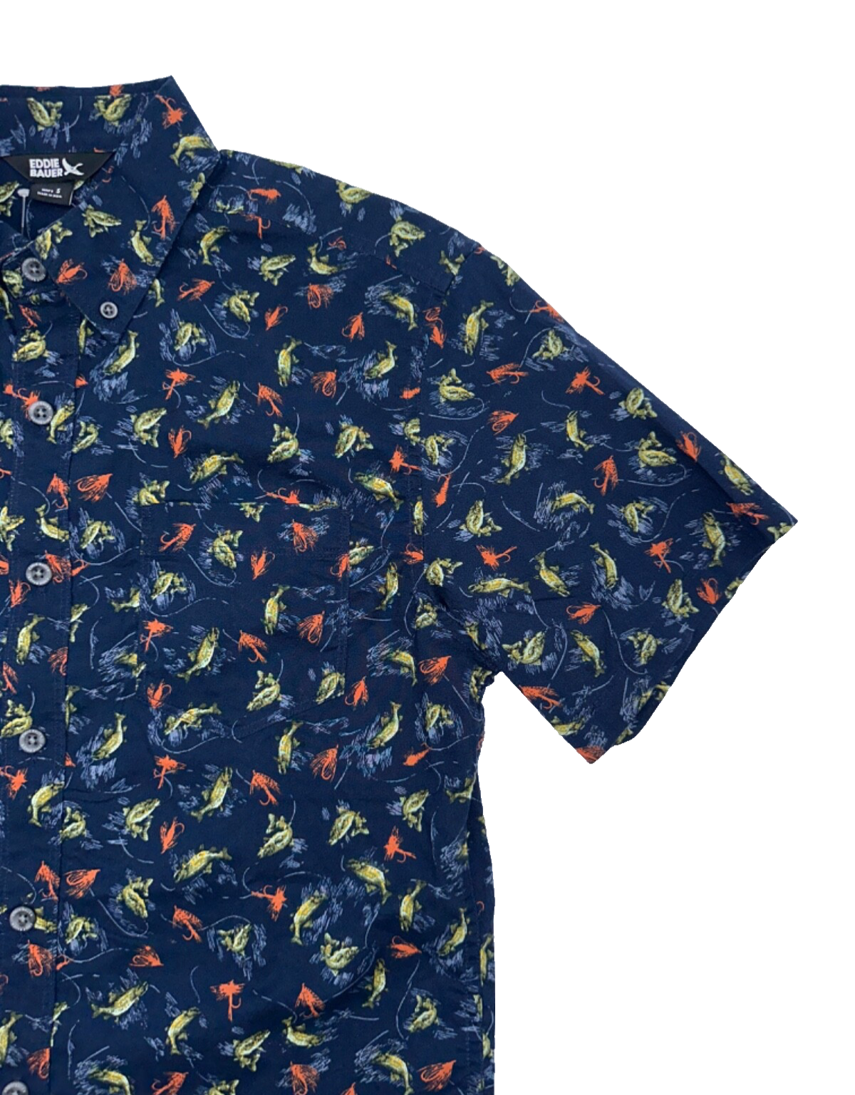 $50 Eddie Bauer Men’s Baja Button Up Shirt - Blue - Small - New With Tags