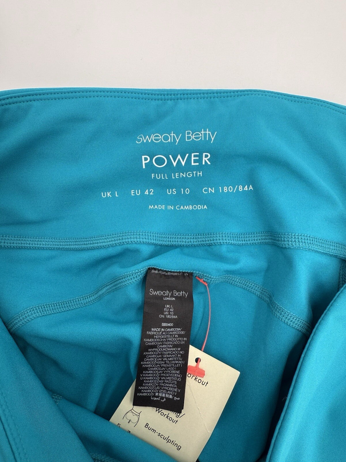 $100 Sweaty Women’s Betty Power Leggings 7/8 Length- Blue -Size: 10 Large - New