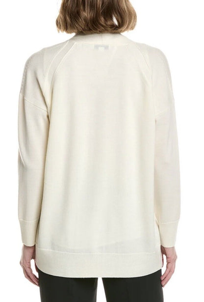$395 Vince Women’s Drop Shoulder Wool Cardigan Sweater -Ivory- Medium - New