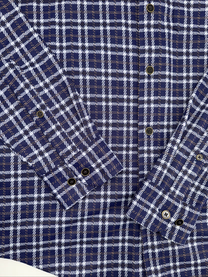 $158 Rhone Men’s Hardy Flannel Shirt Stretch- Blue White Plaids- Small -NEW Tag