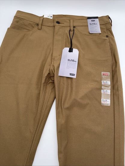 $70 Levi's Men's 511 Slim Tech Pants Stretch A92130010- Tan - 34W 30L - New Tag