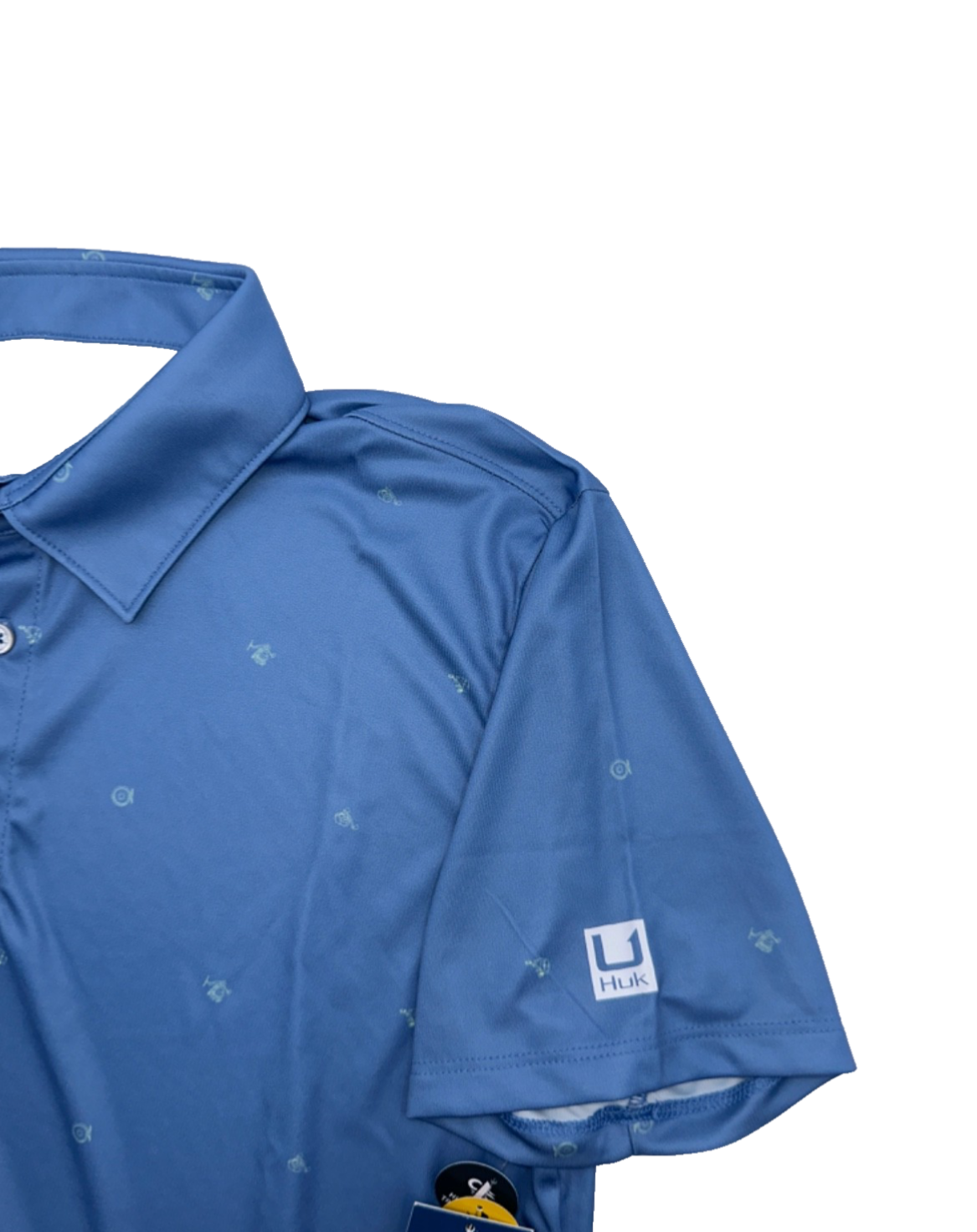 $55 Huk Men's Mixed Reels Pursuit Polo Shirt-Quiet Harbor -Small - New With Tag