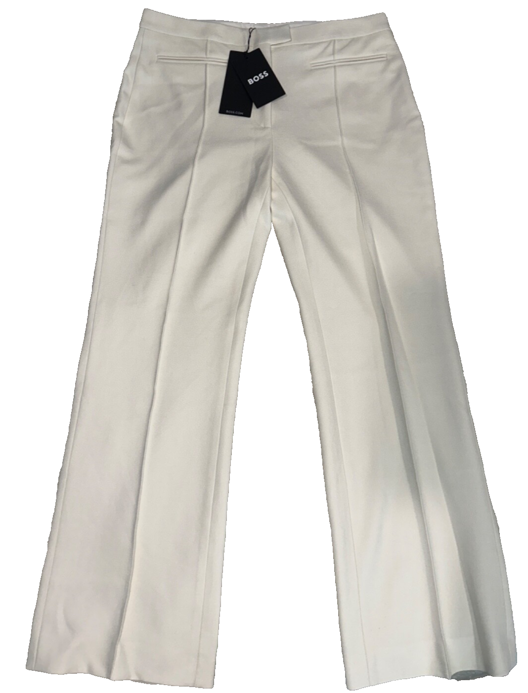 $278 Hugo Boss Women's Pleated Dress Pants - Open White - Size 8 - New With Tag