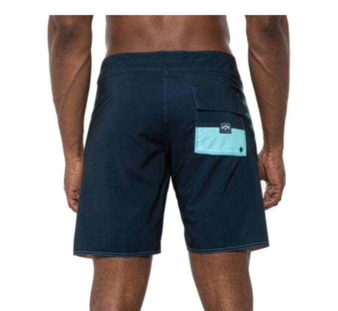 $60 Billabong D Bah Placement 19" Board Shorts - #43860-Multi Teal-Size: 30W-New