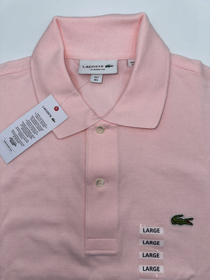 $110 Lacoste Men’s Regular Fit Pima Cotton Polo - Light Pink - Large - New