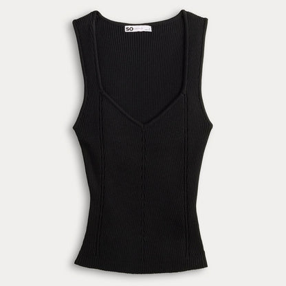 SO Women’s Sleeveless Sweater Tank Top - Black - Small - New With Tag