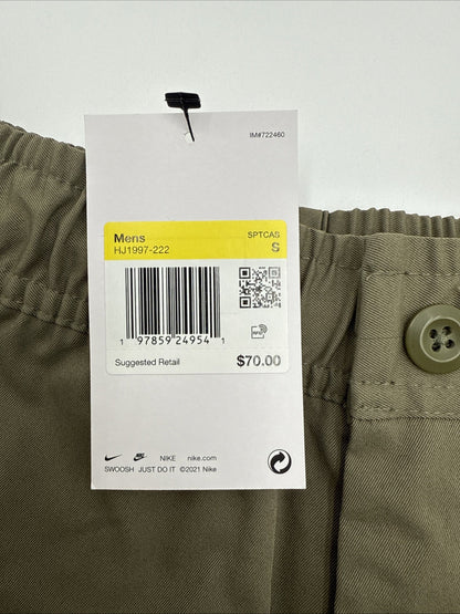 $70 Nike Men’s Club Woven Taper Pant Lifestyle HJ1997-222-Khaki-Small-New Tags