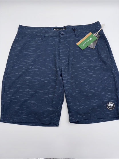 $89 Travis Mathew Men’s Solo Trip 9” Shorts - Dress Blues - 34W - NWT