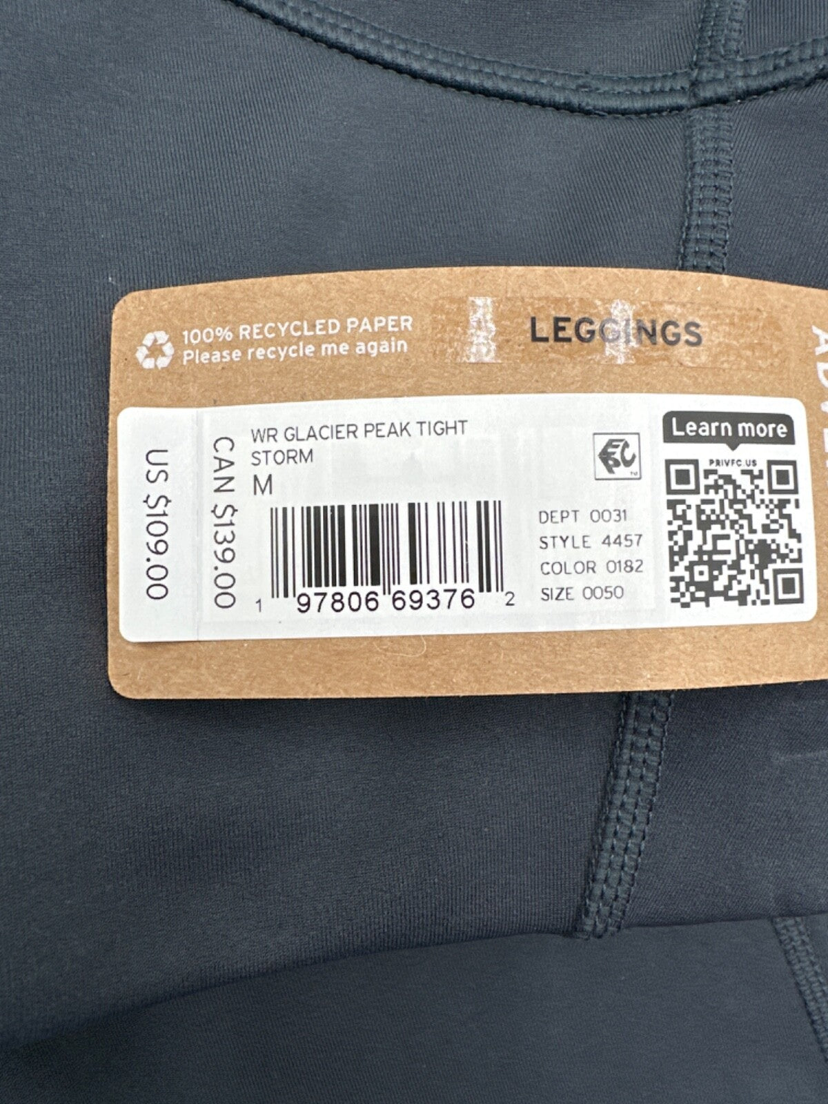 $109 Eddie Bauer Women’s Fleece Lined Glacier Peak Tight - Storm - Medium -New
