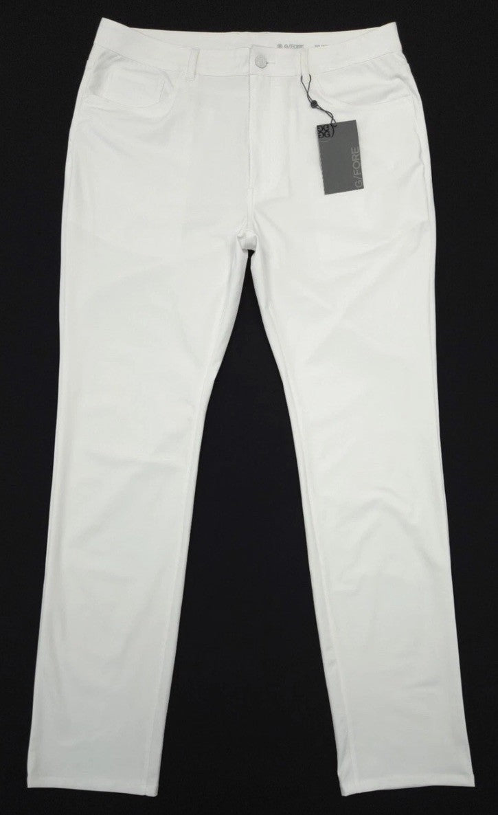 $185 G/FORE Men’s 36 Performance Stretch Tour 5 Pocket Pants-Snow White-34W-New