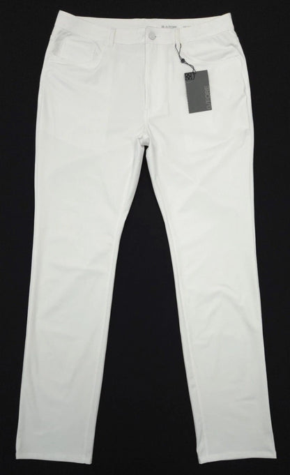 $185 G/FORE Men’s 36 Performance Stretch Tour 5 Pocket Pants-Snow White-34W-New