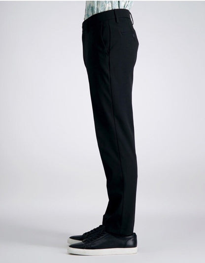 Haggar Men’s Cool Right Performance Flex Slim Fit Flat-Front Pants-Black-32Wx32L