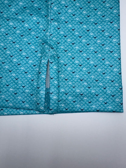 $68 Callaway Men’s Swing Tech All Over Chevron Polo - Scuba Blue- Medium - New