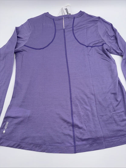 $85 Smartwool Women’s Active Long Sleeve Crewneck Top-Ultra Violet-Medium-New