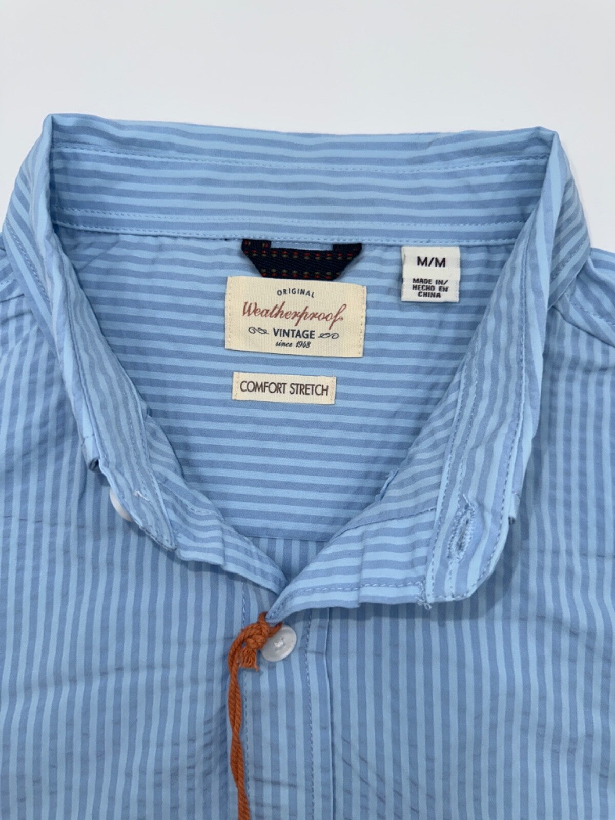 $60 Original Weather Proof Vintage Men’s  Button Up Shirt-Light Blue-Medium-New