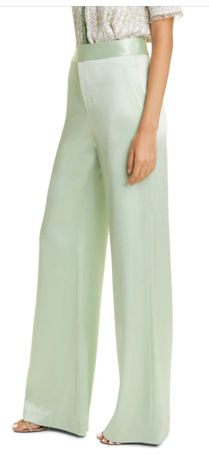 Alice + Olivia Women’s Deanna High-Waist Bootcut Pant-Green Tea-Sz: 2- New $395