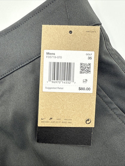 $80 Nike Men’s Tour 10" Chino Golf Shorts FD5719-070- Smoke Grey-Size: 35W-New